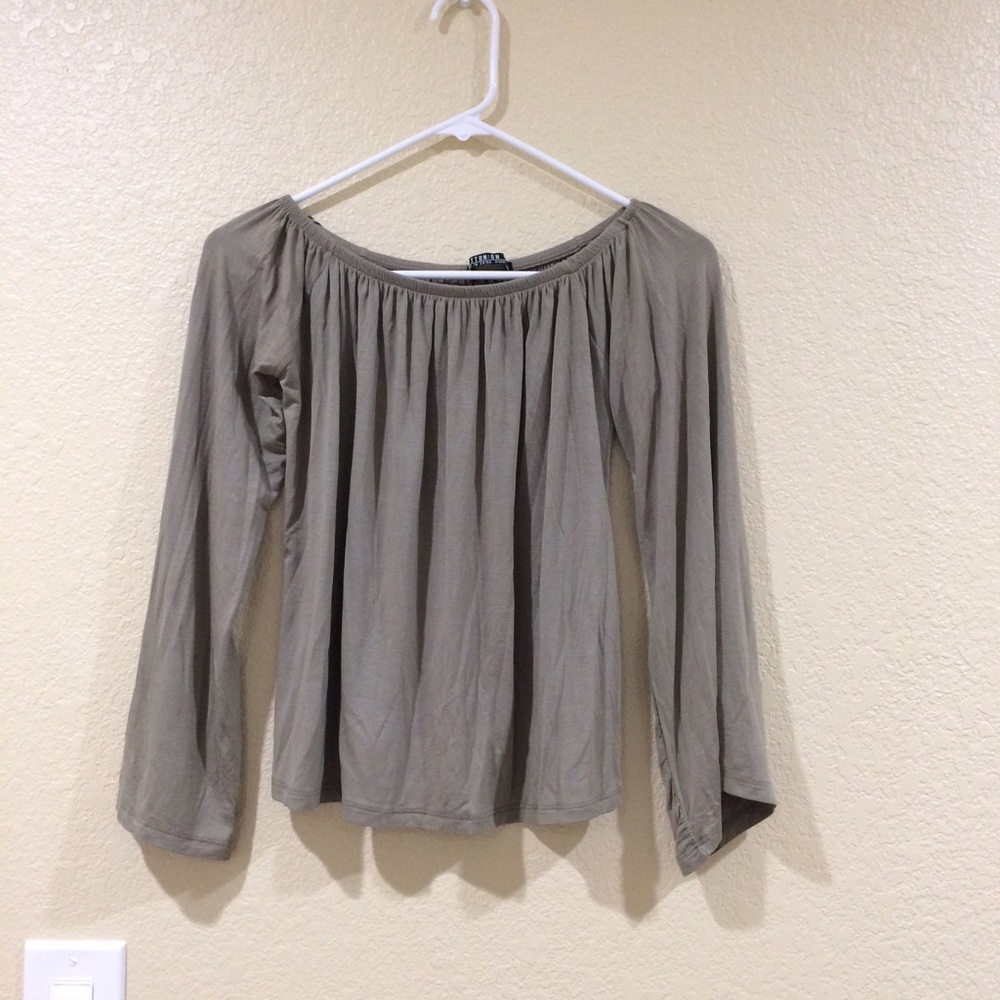Cotton on olive long sleeve off the should…
